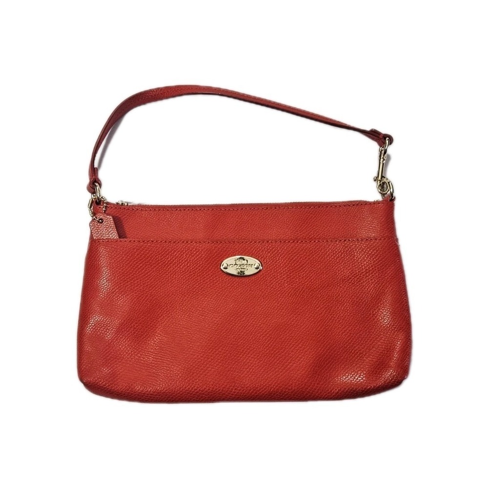Coach Leather Women's Small Wristlet Clutch Wallet Ruby Red Authentic